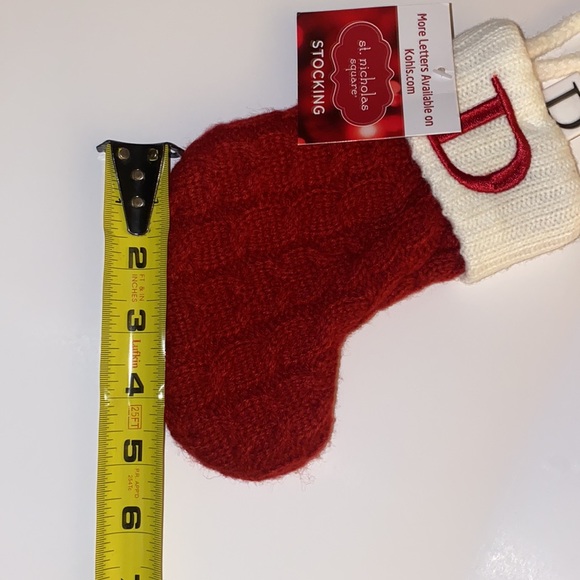 St. Nicholas Square (Kohl’s) cream & deep red knitted “Mini” Stockings C • B • D - Picture 14 of 16
